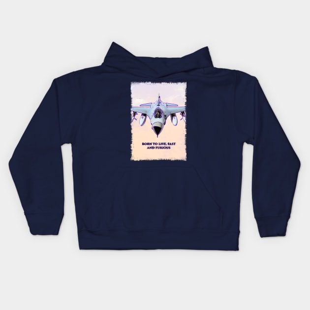 Fighter Jet Born P5 Kids Hoodie by FasBytes